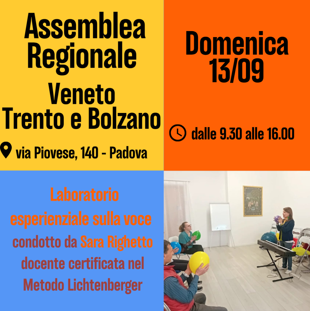 laboratorio formativo esperienziale SULLA VOCE + ASSEMBLEA REGIONALE SOCI VENETO, TRENTO E BOLZANO